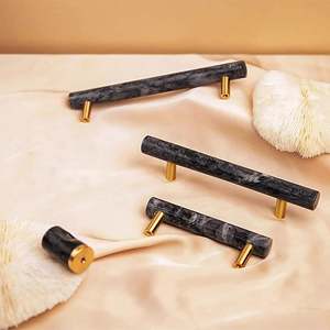 Perilla de Latón con Acabado Mármol para Armario, Cajón, Puerta, Color, Forma y Tamaño Personalizados, Hecho en India - Product Image 2