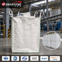 Sac vrac FIBC en forme de U à quatre coins avec bandes renforcées en U, couture de bord ondulé vert anti-fissures, forme carrée sans gonflement