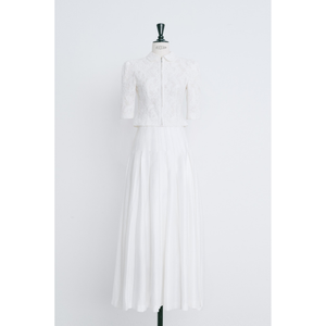 Jupe plissée élégante classique ERA à mi-longueur Jupes pour femmes en lyocell à dix cellules avec veste Étiquettes personnalisées WHITEANT Vietnam - Product Image 1