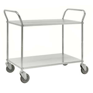 Four-Wheel <b>Trolley</b> 2 Shelves Enclosed Frame Platform for Industrial Storage Transportation <b>Tool</b> Organization Rubber OEM - Product Image 1