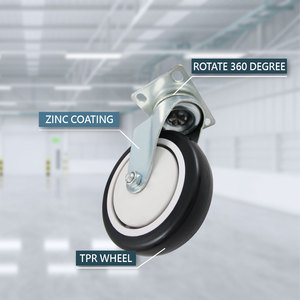 Type de pivot de roulettes de PVC de chariot lourd de 125mm grand avec le plat pour l'usage industriel - Product Image 3