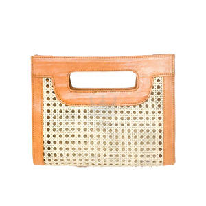 100% Handwoven Rattan & Leather Handbag Beach <b>Bag</b> - Product Image 5