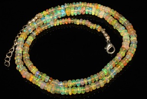 ลูกปัด40.30เพชรโอปอลสีรุ้งเอธิโอเปียนธรรมชาติสำหรับสร้อยคอสำเร็จรูปที่หรูหรา - Product Image 3