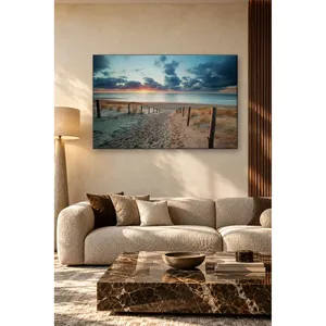 Impression sur toile Fida : Coucher de soleil sur l'océan depuis un sentier de dunes - Product Image 2