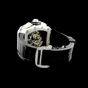 Montre Hip Hop en Acier Inoxydable et Caoutchouc Noir, Diamants Moissanite de Luxe avec Clarté VVS - Product Image 3
