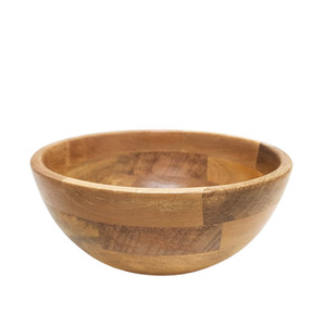 Juego de 4 cuencos redondos de madera de acacia Color Natural Tamaño mediano Diseño moderno Cuenco para servir para mesa y decoración de hotel - Product Image 3