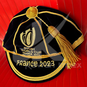 Logotipo personalizado Rugby Honor Cap Color rojo Rugby Cap con bordado de oro Gorra de rugby más vendida - Product Image 1