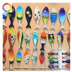 Natural Wooden Fish Figurine from Vietnam Handcrafted Nautical Style Art Piece for Shelf or Wall Display - Product Image 4