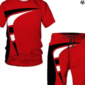 ชุดกีฬาสองชิ้นกางเกงขาสั้นพิมพ์ลายพิมพ์แบบซับลิเมชันฤดูร้อนชุดเสื้อผ้าลำลอง - Product Image 4