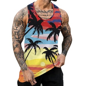 Tropical Palm Tree 3D Print Tank Top Hombres Mujeres Tank Top Beach Cocotero Patrón Chaleco Casual Hawaii Vintage Camiseta sin mangas - Product Image 6