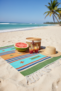 Luxury Plush Floral Cotton Handmade Machine Washable Eco Friendly Multicolor <b>Rug</b> Home Prayer <b>Camping</b> Picnic Reversible Backing - Product Image 4