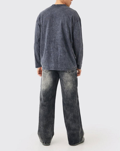 Alta calidad logotipo personalizado hombres recto lavado ligero negro transpirable secado rápido algodón Casual Jeans último diseño al por mayor - Product Image 2