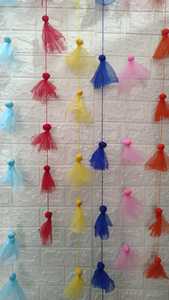 Fils en tissu pour décorations de mariage indien et de Mehndi, toile de fond de fête, décoration Haldi, ficelle suspendue colorée pour mariage Dholki - Product Image 3