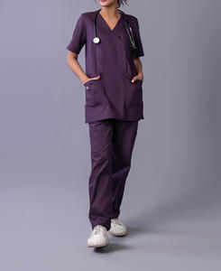 ชุดยูนิฟอร์มพยาบาลแบบสวมใส่สบายสำหรับฤดูร้อน แขนสั้น ผ้าไม่ถักทอ ยืดได้ เหมาะสำหรับโรงพยาบาล ผลิตโดยผู้ผลิตภายใต้แบรนด์ของตนเอง สำหรับทั้งชายและหญิง - Product Image 6