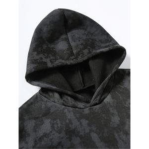 <b>Mens</b> <b>Black</b> Acid Wash Heavyweight Pullover <b>Hoodie</b> ODM Wholesale Apparel Trackstar OEM Private Label - Product Image 3