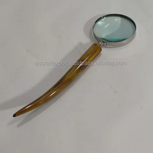 Lupa con Mango de Cuerno de Búfalo Pulido, Regalo para Hombre, Lupa para Leer Periódicos - Product Image 1