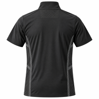 Kaos Polo Atletik Pria Ukuran Besar Lengan Pendek Kerah Tegak Kancing Leher Panel Samping Kontras Atasan Kasual Olahraga