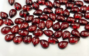 Cabujón de pera rojo granate natural de 7x10mm-Pera granate roja suelta AAA de alta calidad - Product Image 3