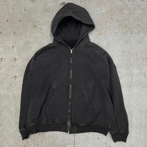 Sudadera con capucha y cremallera completa con logotipo personalizado, sudadera de lana de invierno con estampado de felpa francesa de alta calidad y peso pesado - Product Image 1