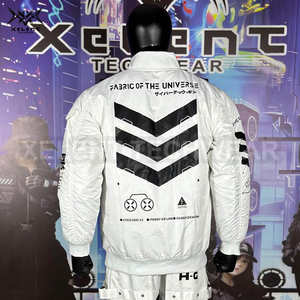 2025 New Wholesale Custom Men's <b>Techwear</b> Bomber <b>Jacket</b> 100% Polyester Durable & Stylish Cyberpunk <b>Jacket</b> - Product Image 3