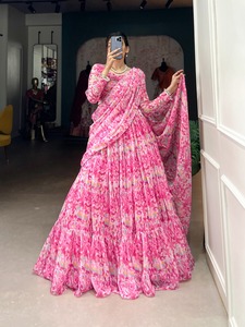 Top Quality Georgette Fabric Heavy Embroidery Bridal Party Wear <b>Lehenga</b> Choli Set Traditional Wear for <b>Women</b> Wedding Functions - Product Image 2