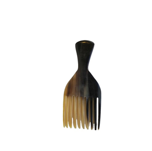 Peigne rond naturel pour coiffer les cheveux fabriqué à partir de véritable peigne en corne de buffle conception simple petite taille - Product Image 5