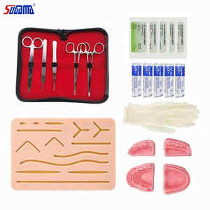 Base de instrumentos médicos Kit de práctica de sutura quirúrgica Tijeras manuales de acero inoxidable Fórceps Simulador de cirugía menor - Product Image 5