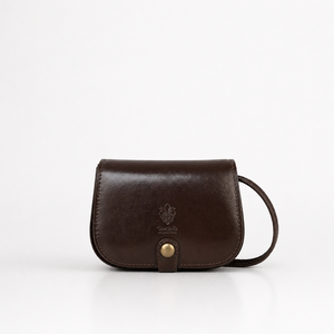 Italian Vegetable-Tanned <b>Leather</b> Saddle Crossbody <b>Bag</b>-PS694 - Product Image 1