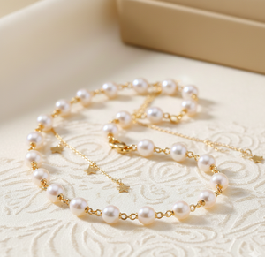 Bracelet jonc en argent avec perles d'eau douce tendance, bijoux pour femmes, bijoux de fête, bijoux en pierres précieuses, jonc pour femmes - Product Image 1