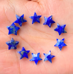 Cuentas de piedras preciosas facetadas Briolette de estrella de lázuli Natural azul, tallas facetadas coloridas, piedra para hacer joyas - Product Image 2