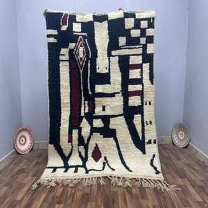 100% Cotton Handmade Designer Dhurries <b>Black</b> White Hand Block Print Pattern Carpets Indoor Outdoor Home Living Decor Car - Product Image 2