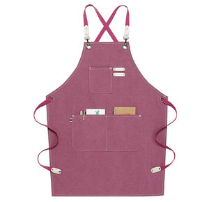 Customizable Canvas <b>Black</b> <b>Apron</b> Double Pockets Sleeveless Durable for Reuse Washable Cotton Embroidery Logo Painting Multiple - Product Image 3