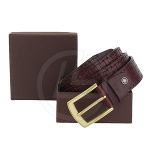 Gran oferta, cinturones de cuero personalizados para hombre, Material de piel de vaca con hebilla de acero, diseño transpirable hecho en Pakistán - Product Image 4