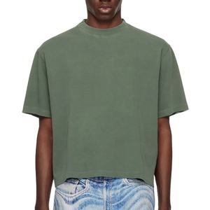 Wholesale Men's <b>Cropped</b> Heavyweight Oversized Men Custom <b>t</b> <b>Shirt</b> Printing logo Boxy <b>Fit</b> Blank Cotton Streetwear <b>t</b> <b>Shirt</b> for Men - Product Image 3