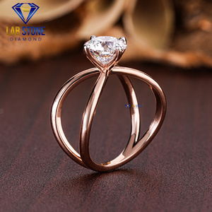 แหวนเพชรสีโรสโกลด์ทรงกลม1.56 TDW สำหรับห้องทดลองสี EF-VS ที่น่าทึ่ง - Product Image 5