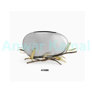 Floreros de lado redondo de Metal plateado martillado Floreros de diseño moderno para decoración de eventos de fiesta de boda - Product Image 3