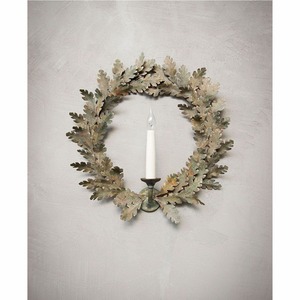 Élégante couronne de bougies de l'Avent de Noël, feuille de mistletoe dorée, centre de table en métal, bougeoir de luxe, support de bougie de table - Product Image 6