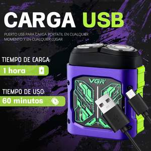 Mini rasoir électrique portable pour hommes, rechargeable par USB, lames rotatives doubles, étanche IPX7, rasoir de voyage pour le rasage du visage, RV - Product Image 3