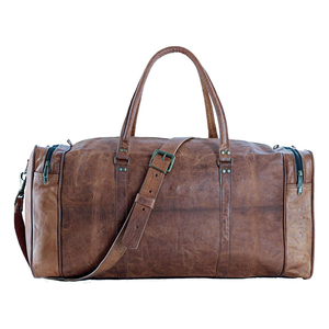 Logo personnalisé Voyage Week-end Sacs de sport en cuir véritable avec PU imperméable Prix raisonnable pour votre conception Sacs en cuir - Product Image 2