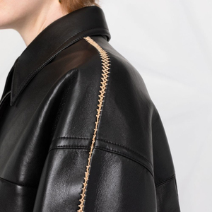 Temporada de invierno 2026, nuevo diseño personalizado, chaqueta de cuero genuino de estilo recortado, venta al por mayor, precio barato, ropa de calle, chaqueta de temporada de invierno - Product Image 3