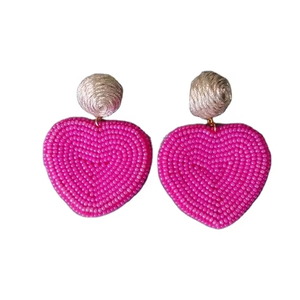 Pendientes Colgantes con Cuentas en Forma de Corazón, Hechos a Mano, Elegantes y Lindos, Diseño Unisex, Nuevo, Moderno, de Lujo y a la Moda - Product Image 1