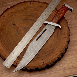 Cuchillo Bowie OEM personalizable directo de fábrica, hoja fija, para caza y desollado, de acero de Damasco y palisandro, para camping y actividades al aire libre, 3 años de garantía. - Product Image 5