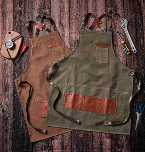Bretelles en cuir sangle en coton combiner toile lavée tablier de barbier AAA-0042B - Product Image 3