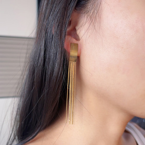 <span class=keywords><strong>Orecchini</strong></span> Personalizzati con Nome all'Ingrosso, Placcati in Oro 18k, Acciaio Inossidabile, <span class=keywords><strong>Orecchini</strong></span> Lunghi a Nappina per Donne - Product Image 1