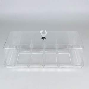 Rectangular Acrylic Vintage Serving Dish <b>Food</b> Tray with Lid for <b>Party</b> - Product Image 3