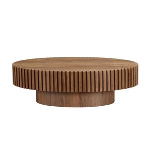 Modern Handcrafted Drum-Shaped 43.7 Inch Coffee <b>Table</b> for Living Room Sturdy Oval Small Coffee <b>Table</b> with Pe Material brand new - Product Image 1