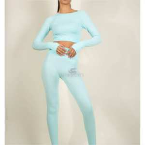 Vêtements de yoga Ensemble de vêtements de sport personnalisable de qualité supérieure pour femmes Ensemble taille haute respirant et à séchage rapide pour femmes - Product Image 1