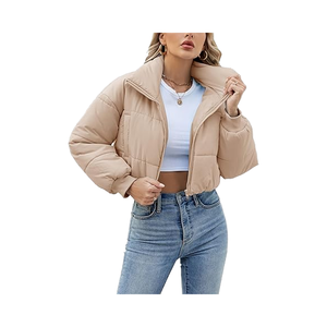 เสื้อโค้ทขนเป็ดแขนยาวสำหรับผู้หญิง, เสื้อแจ็คเก็ตบุนวมแขนยาวมีซิประบายอากาศได้สำหรับฤดูหนาว - Product Image 1