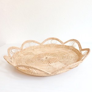 Adjustable <b>Serving</b> <b>Tray</b> Wholesale Natural Rattan <b>Serving</b> <b>Tray</b> Decorative <b>Round</b> <b>Tray</b> for Kitchen and Living Room - Product Image 1