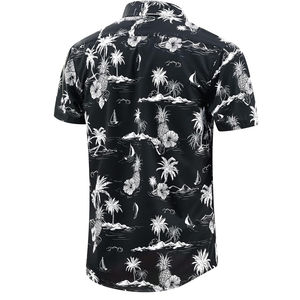 New High Quality Custom Summer <b>Men</b> Casual Breathable <b>Beach</b> 100% Cotton Garment Dyed Canvas Short Sleeve Regular Fit <b>Shirt</b> - Product Image 3